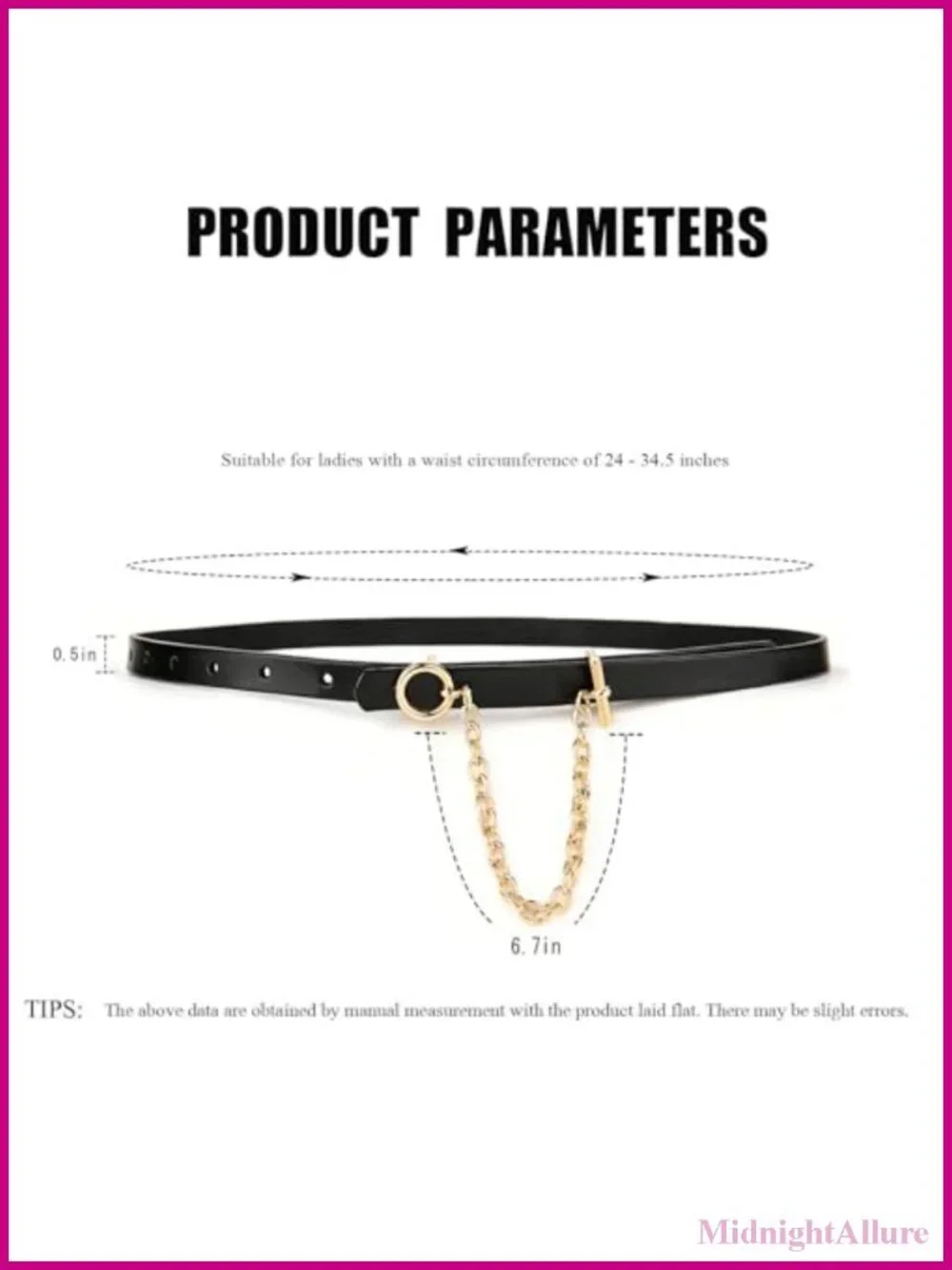 Skinny Cowhide Split Leather Belt Chain Gold Metal Buckle Adjustable